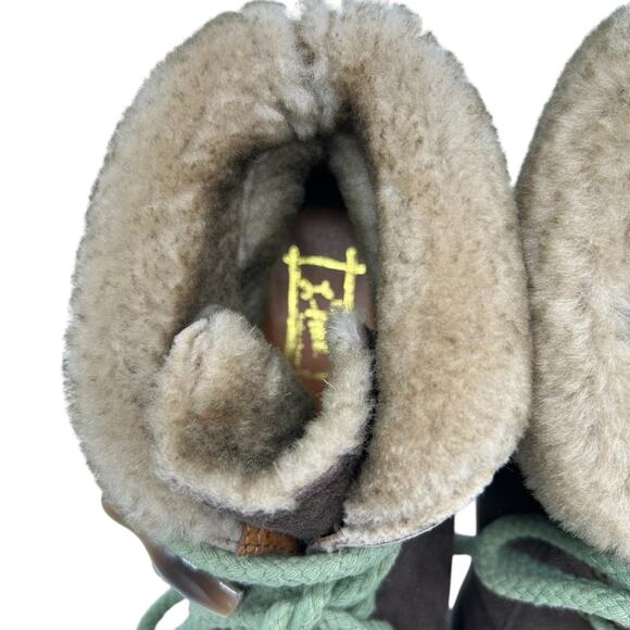 Miss L Fire London Booties Womens Size 8.5 Brown Suede Faux Fur Edgy Boho Artsy - Picture 6 of 10